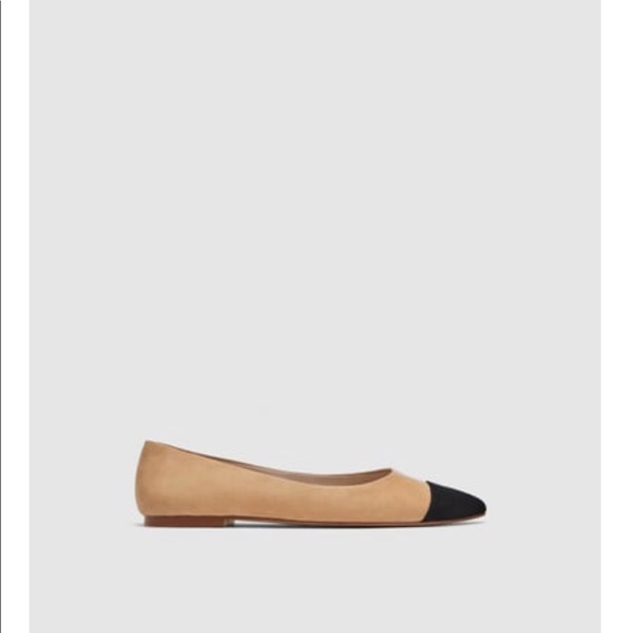 Zara Cap toe ballerinas sand and black - Picture 2 of 8